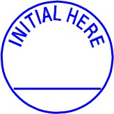 INITIAL HERE Stock Stamp 1/2"