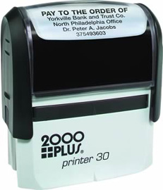 Printer 30 - P30 Self-Inking CUSTOM Stamp. Ink pad provides thousands of impressions! Easy to re-ink. Add your signature, logo or any drawing with text. Simple and dependable! Impression area 3/4"x1-7/8". COSCO 2000 plus.