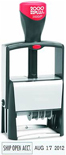 2000/P Local Dater Self-Inking COSCO 
Heavy Duty local dater. Custom die area 3/8"x1" followed by rotary dates on the same line.
